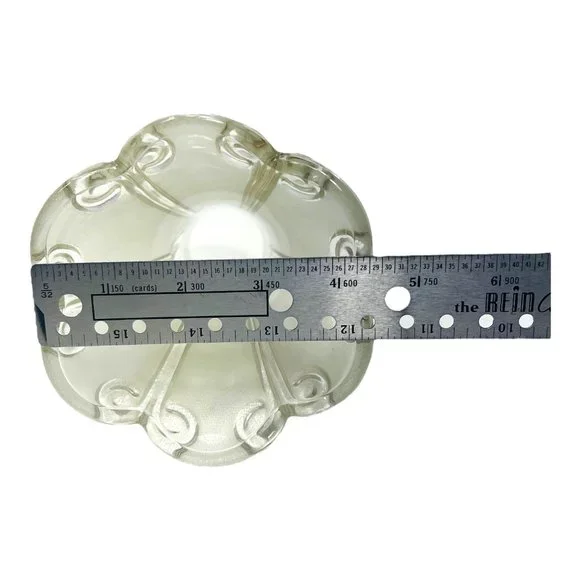 Vintage Clear Frosted Replacement Thick Glass Lamp Shade Bell Etched Ceiling Fan - Picture 10 of 13